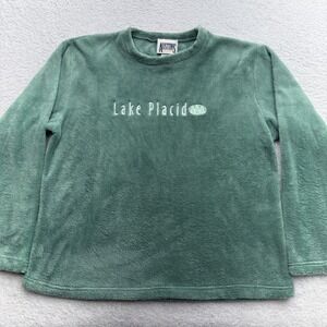 VTG‎ Austins Lake Placid Green Fleece Pullover Sweater Womens L Made in Canada